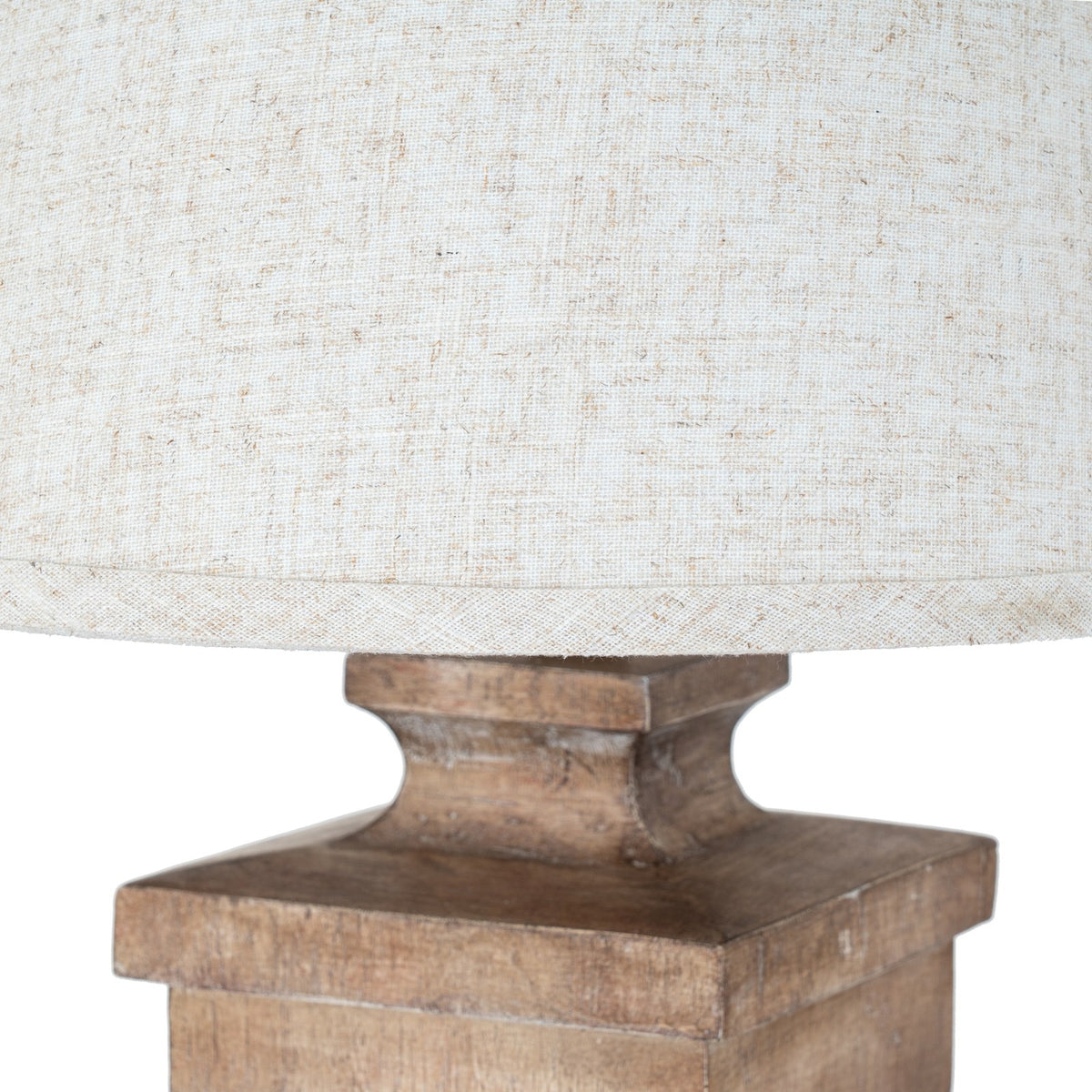 Ravelle Table Lamp With Edged Linen Shade — table lamp
