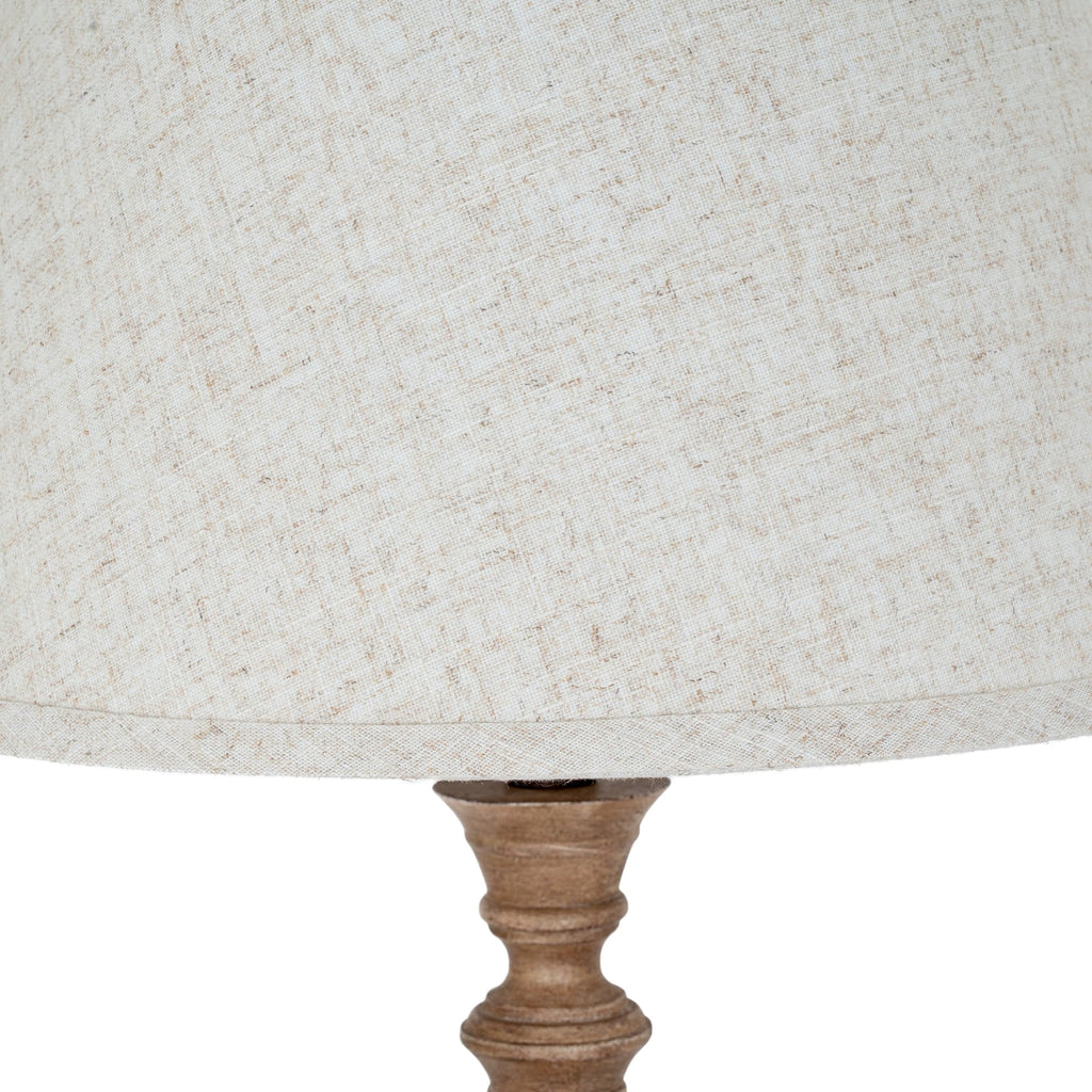 Brown Table Lamp 79cm — Living Room Table Lamp, Linen Shade, Solenne