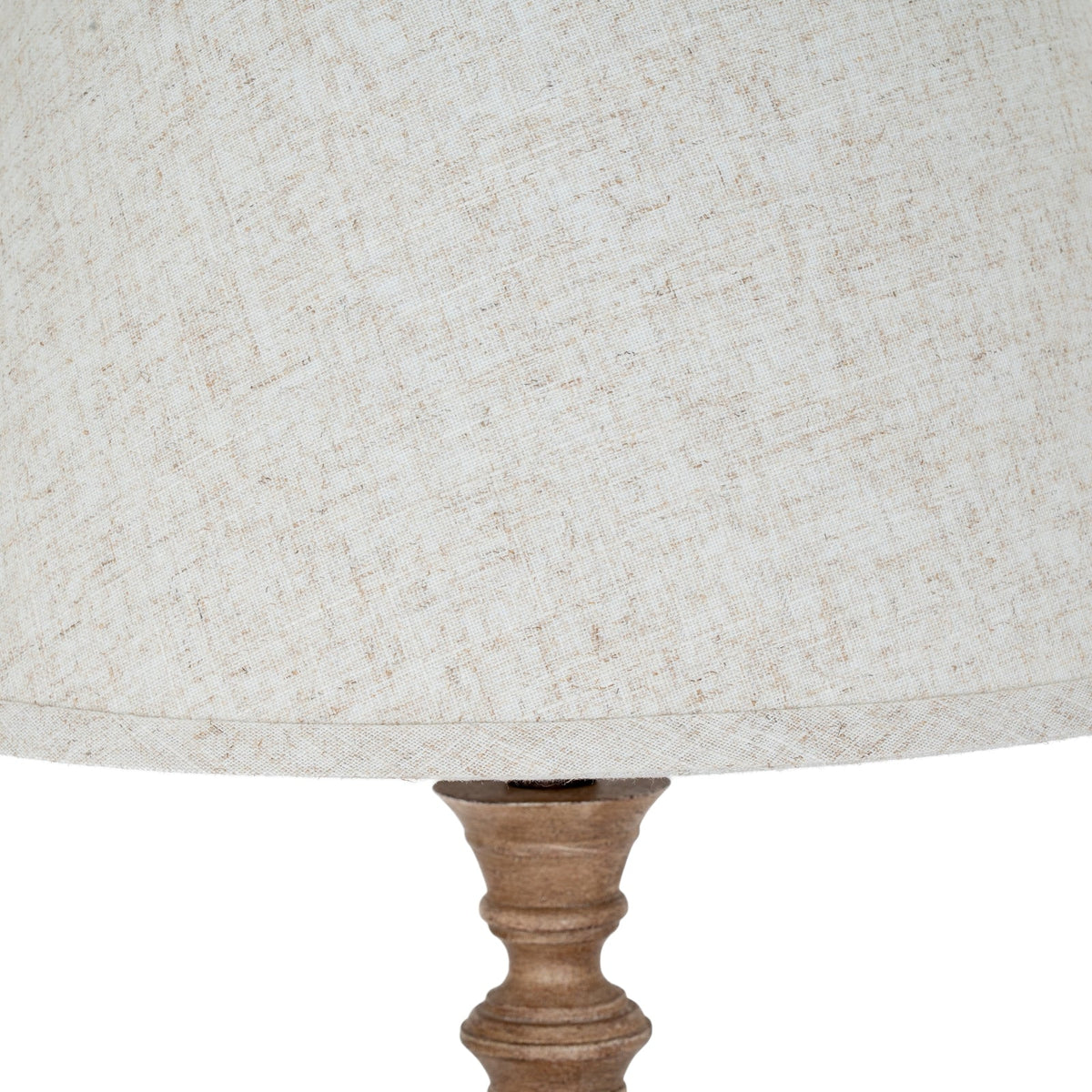 Brown Table Lamp 79cm — Living Room Table Lamp, Linen Shade, Solenne