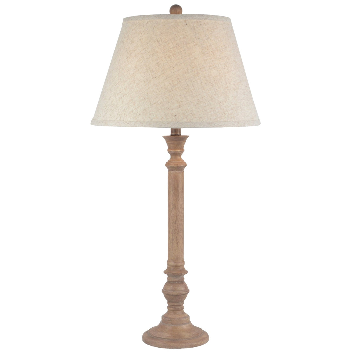 Brown Table Lamp 79cm — Living Room Table Lamp, Linen Shade, Solenne