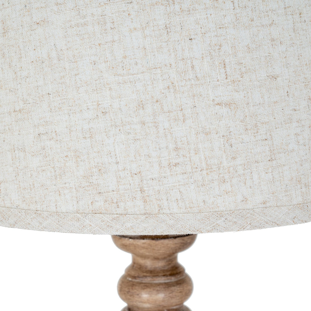 Brown Table Lamp 70cm — Living Room Table Lamp, Linen Shade, Seraphia
