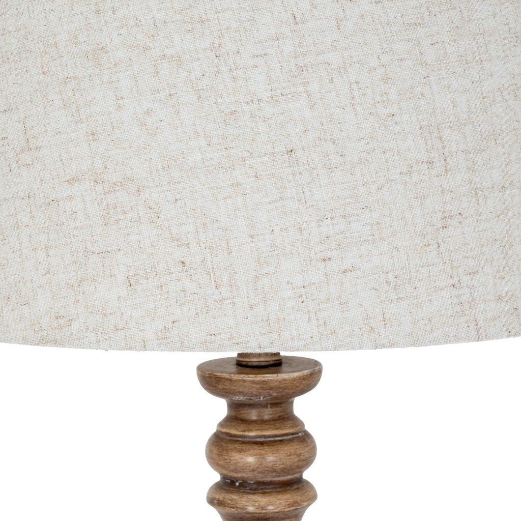 Brown Floor Lamp 154cm — Living Room Floor Lamp, Linen Shade, Seraphia