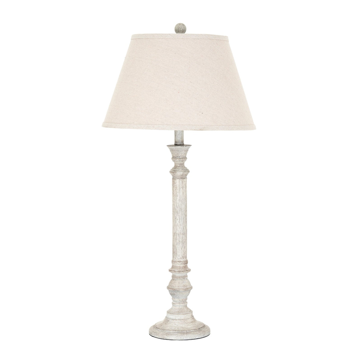White Table Lamp 79cm — Living Room Table Lamp, Linen Shade, Liora
