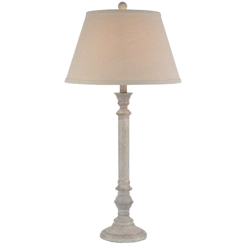 White Table Lamp 79cm — Living Room Table Lamp, Linen Shade, Liora
