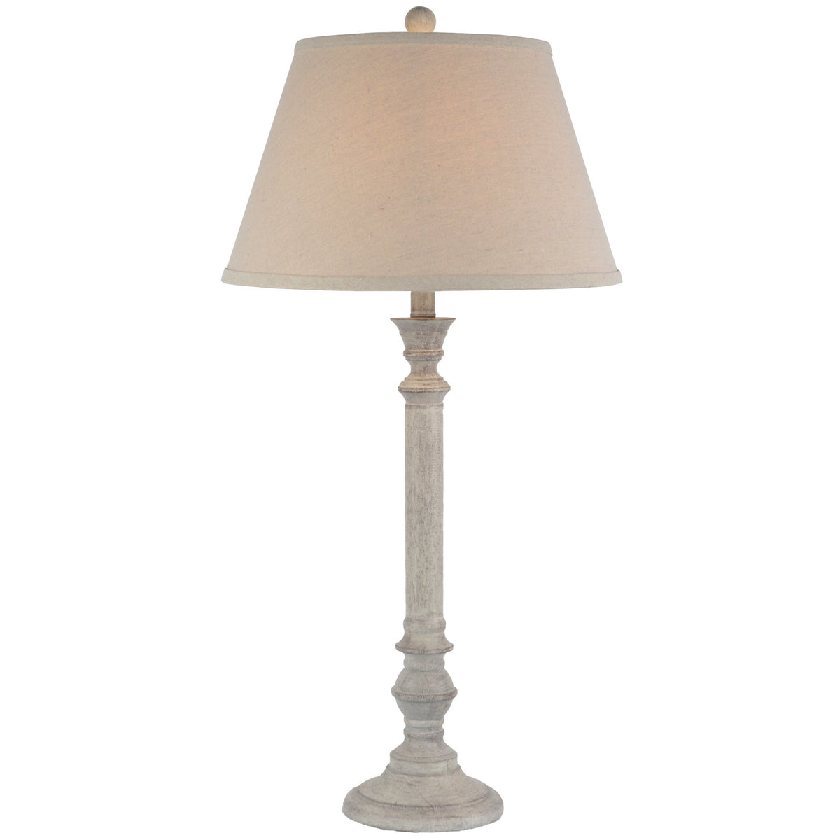 White Table Lamp 79cm — Living Room Table Lamp, Linen Shade, Liora