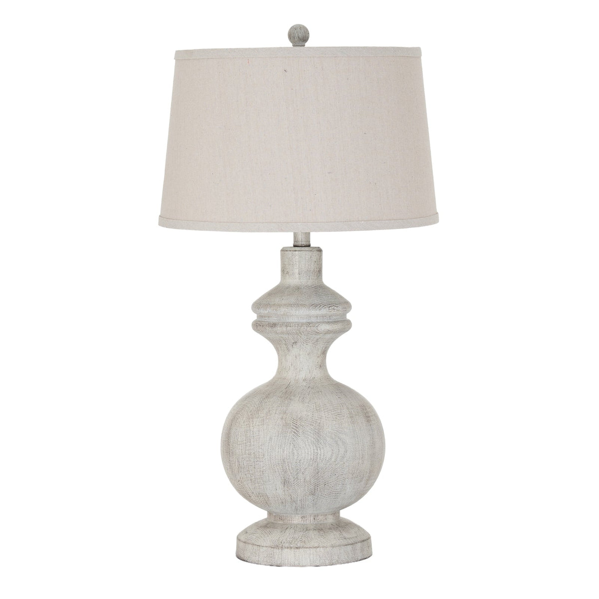 White Table Lamp 71cm — Living Room Table Lamp, Linen Shade, Amorie