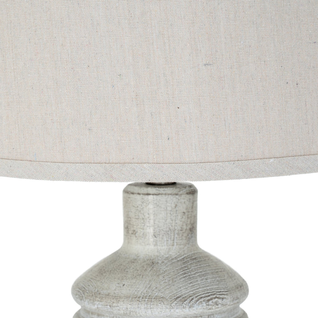 White Table Lamp 71cm — Living Room Table Lamp, Linen Shade, Amorie