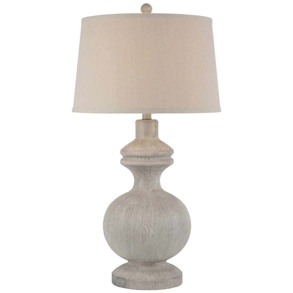 White Table Lamp 71cm — Living Room Table Lamp, Linen Shade, Amorie