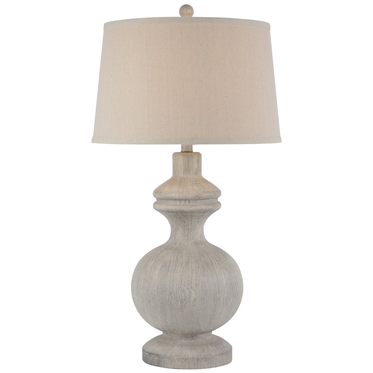White Table Lamp 71cm — Living Room Table Lamp, Linen Shade, Amorie