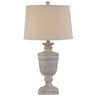 White Resin Table Lamp 71cm — Living Room Table Lamp, Linen Shade