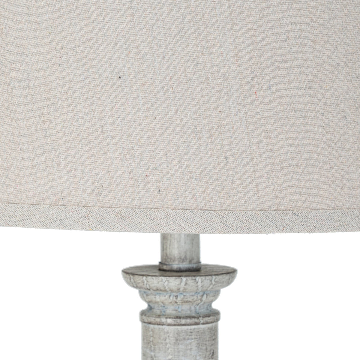 White Table Lamp 74cm — Living Room Table Lamp, Linen Shade, Stella