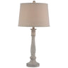 White Table Lamp 74cm — Living Room Table Lamp, Linen Shade, Stella