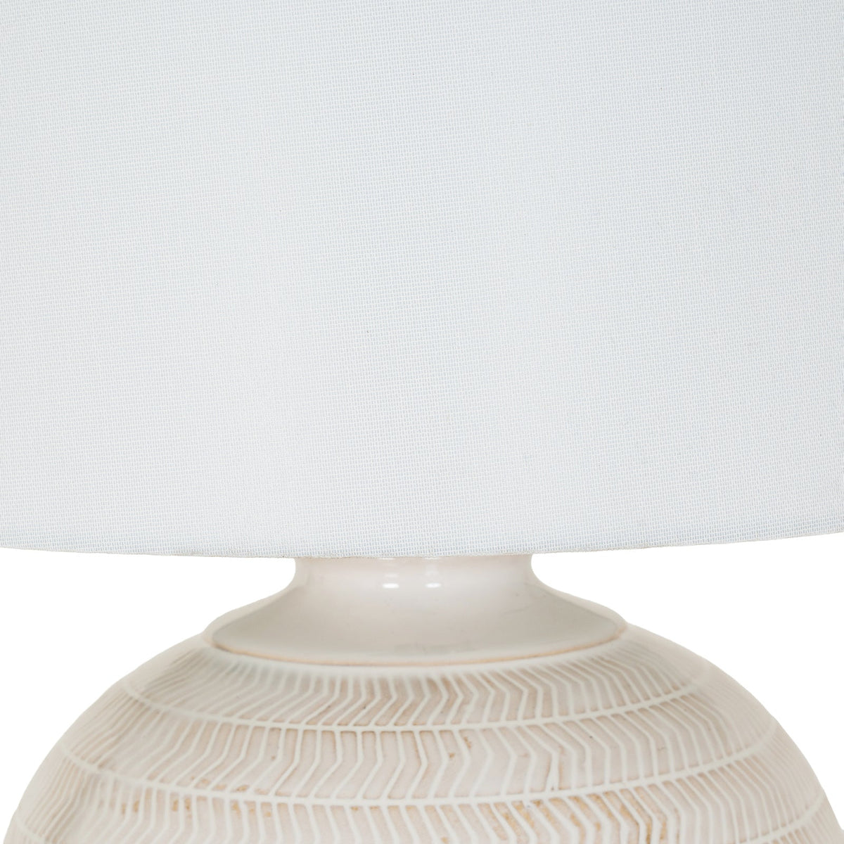 White Ceramic Table Lamp 63cm — Living Room Table Lamp, Chevronne