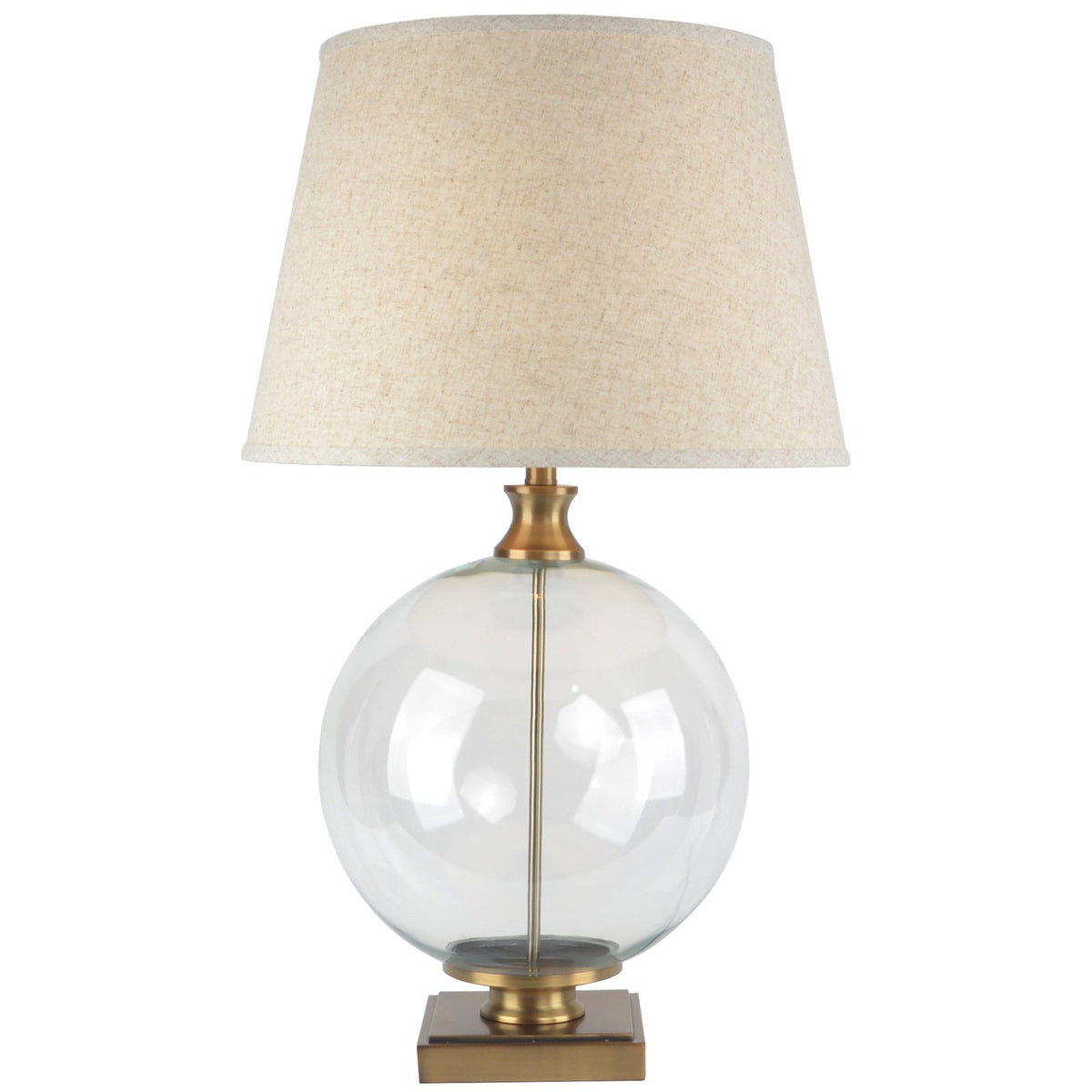 Brass Glass Table Lamp 79cm — Living Room Table Lamp, Lunel Orb