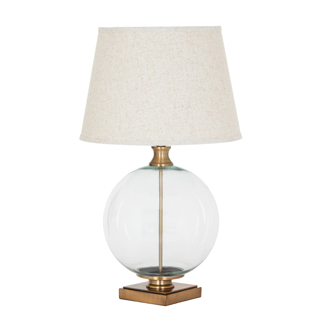 Brass Glass Table Lamp 79cm — Living Room Table Lamp, Lunel Orb