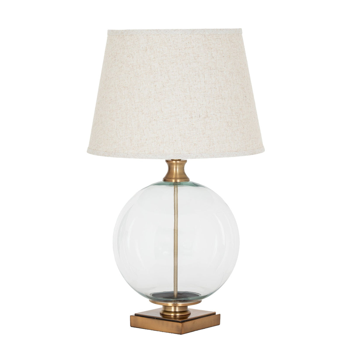Brass Glass Table Lamp 79cm — Living Room Table Lamp, Lunel Orb