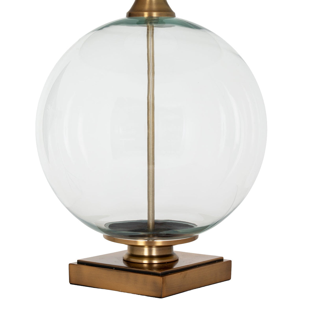 Brass Glass Table Lamp 79cm — Living Room Table Lamp, Lunel Orb