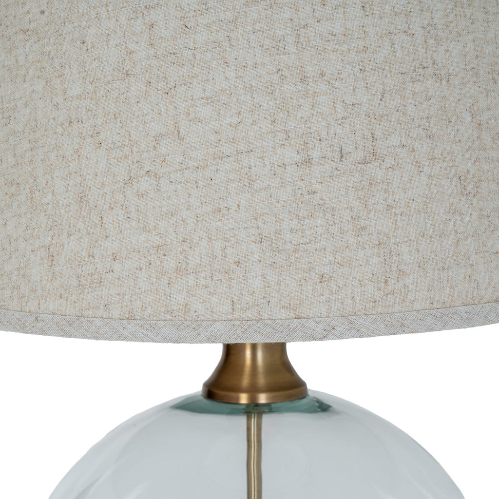 Brass Glass Table Lamp 79cm — Living Room Table Lamp, Lunel Orb