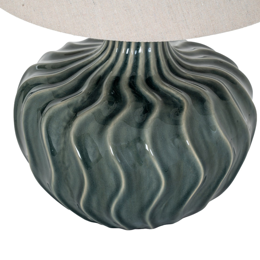 Veyla Ceramic Table Lamp With Linen Shade — table lamp