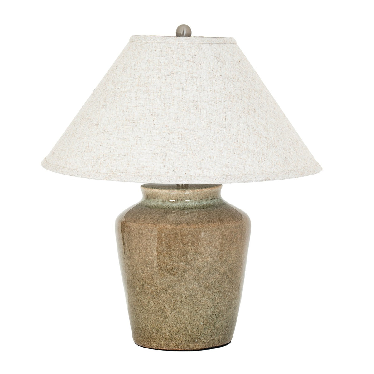 Mottura Ceramic Table Lamp With Edged Linen Shade — table lamp