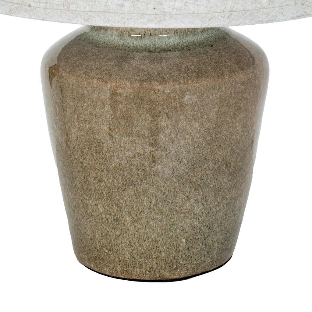 Mottura Ceramic Table Lamp With Edged Linen Shade — table lamp