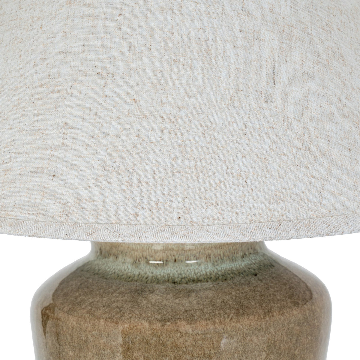 Mottura Ceramic Table Lamp With Edged Linen Shade — table lamp