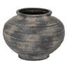 Black Ceramic Vase 27cm — Flower Vase, Squat