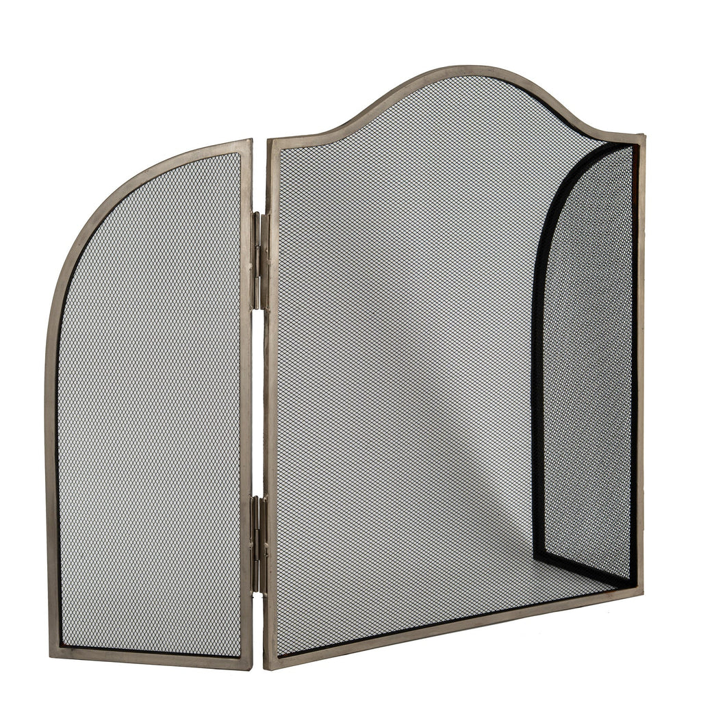 Antiqued Silver Fire Screen