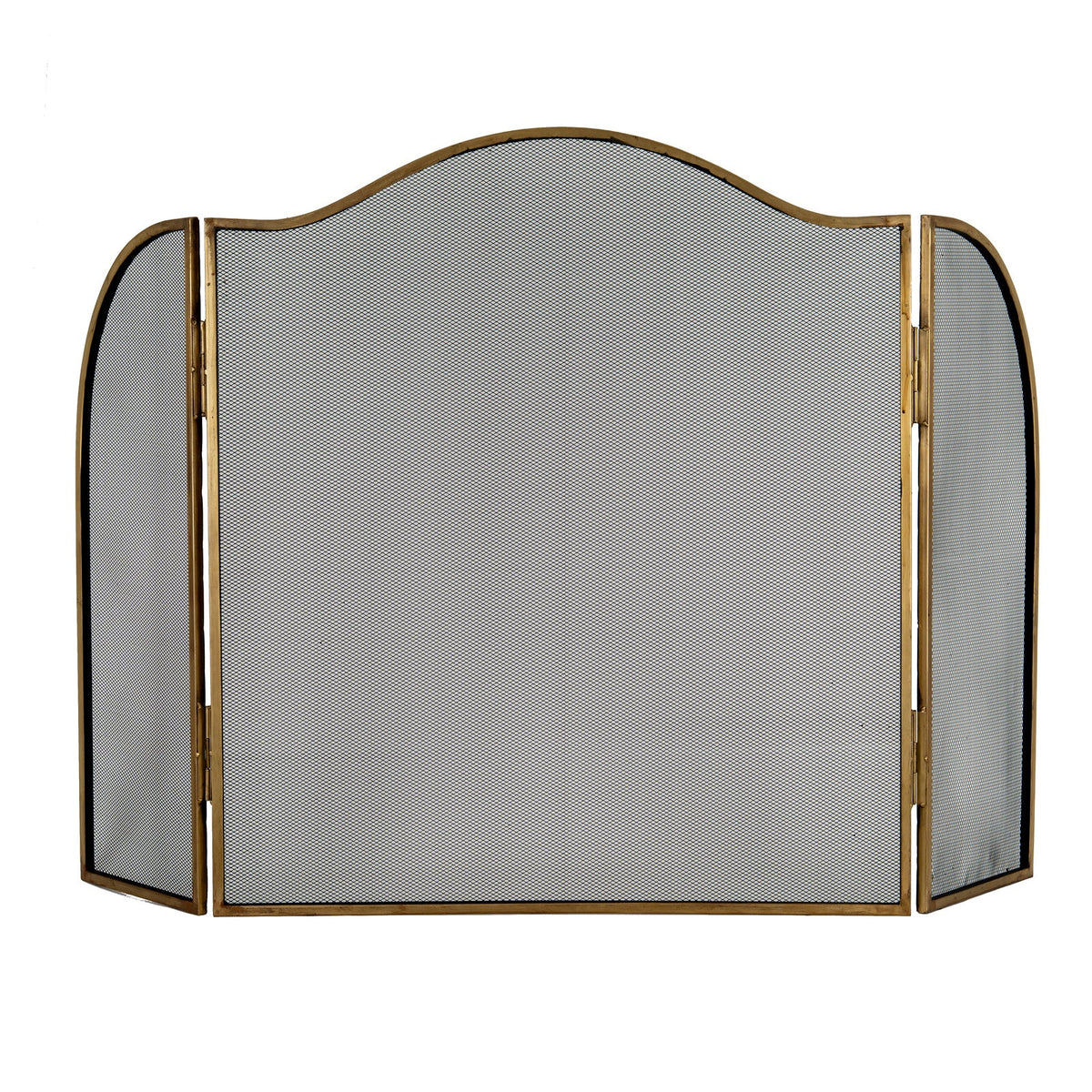 Antiqued Brass Large Fire Screen