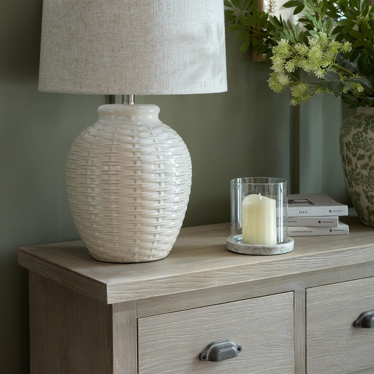Large 12 Drawer Apothecary Chest 170cm - Shallow 40cm Depth, Whitewashed | Haldon