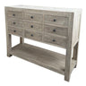 9 Drawer Chest of Drawers with Shelf 110cm - Shallow 40cm, Whitewashed | Haldon