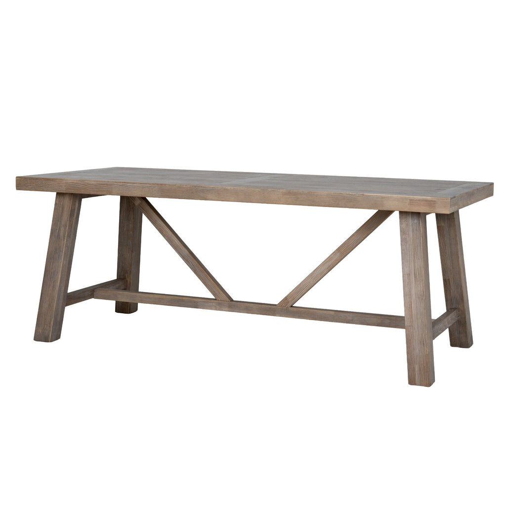 6-8 Seater Farmhouse Dining Table 200cm - Whitewashed Trestle Base | Haldon