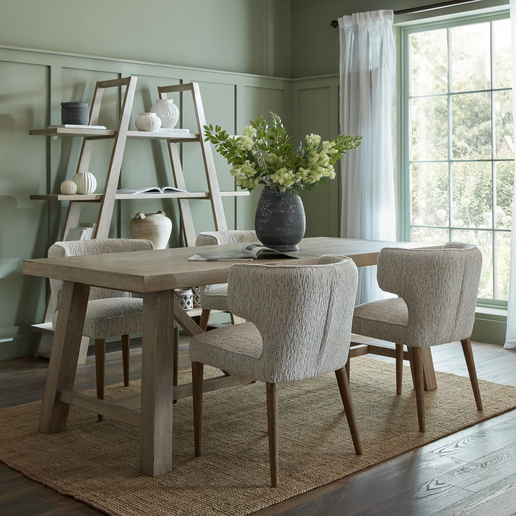 6-8 Seater Farmhouse Dining Table 200cm - Whitewashed Trestle Base | Haldon