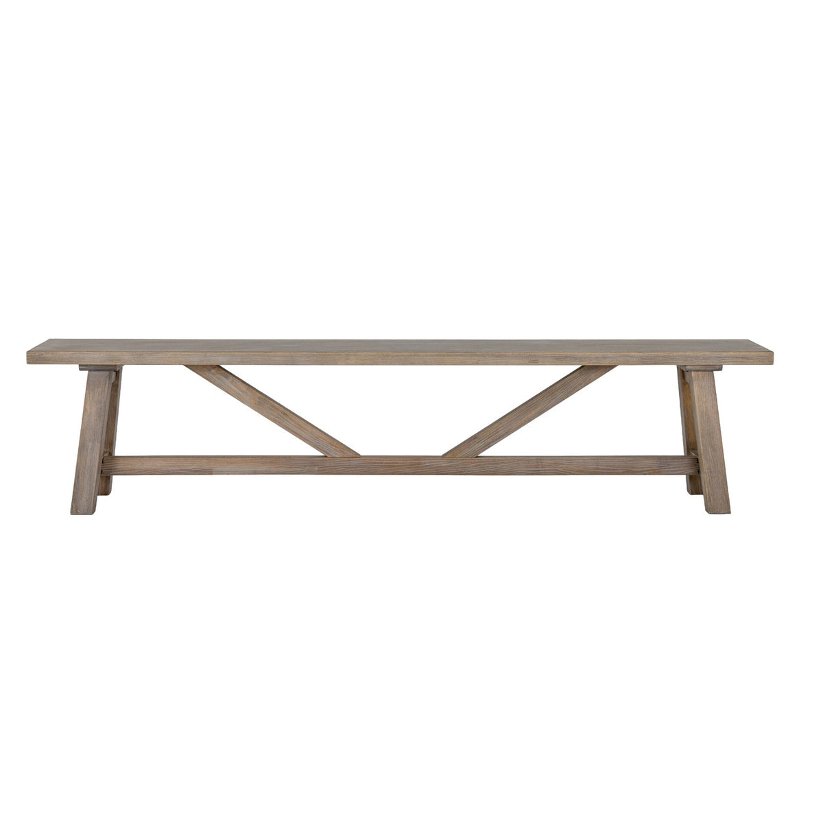 200cm Farmhouse Dining Bench - Kitchen Table Bench Seat, Whitewashed | Haldon