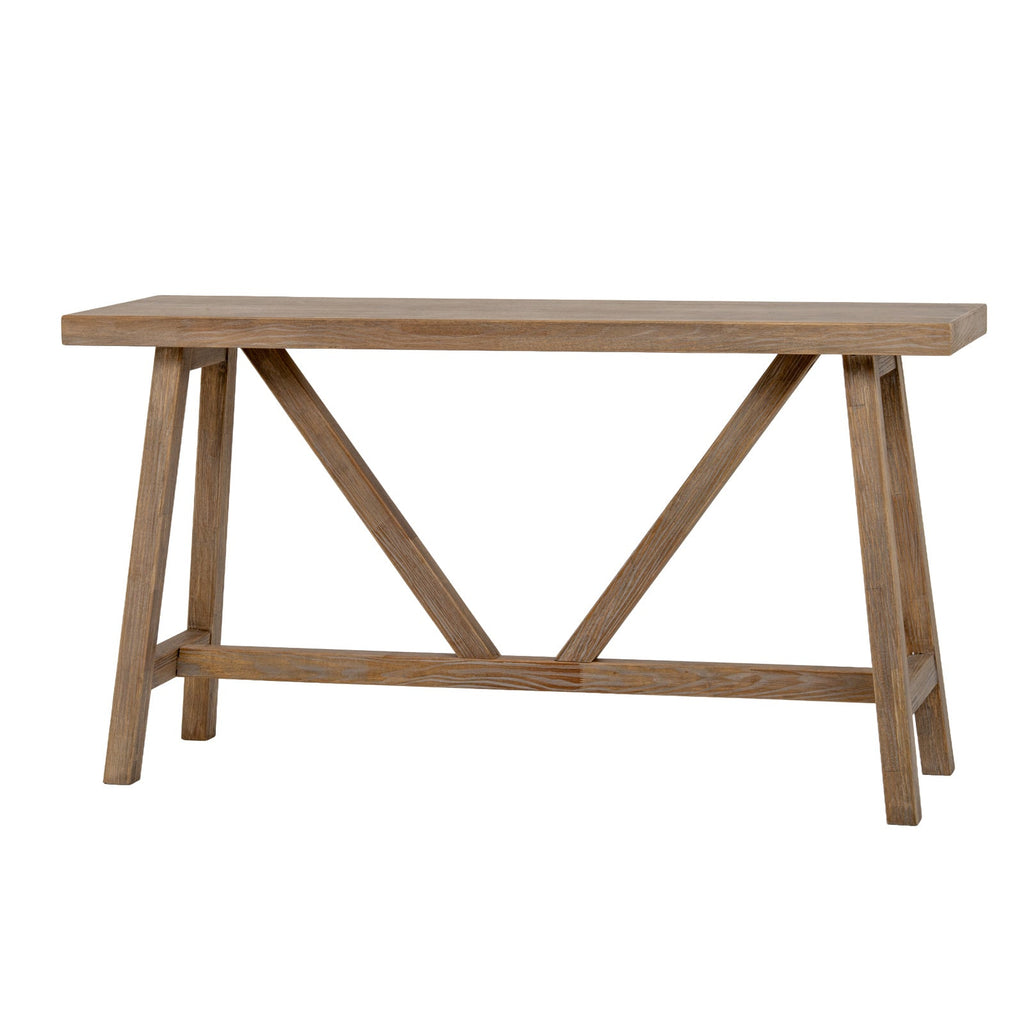 Narrow Whitewashed Console Table 140cm — Hallway Table, Wood