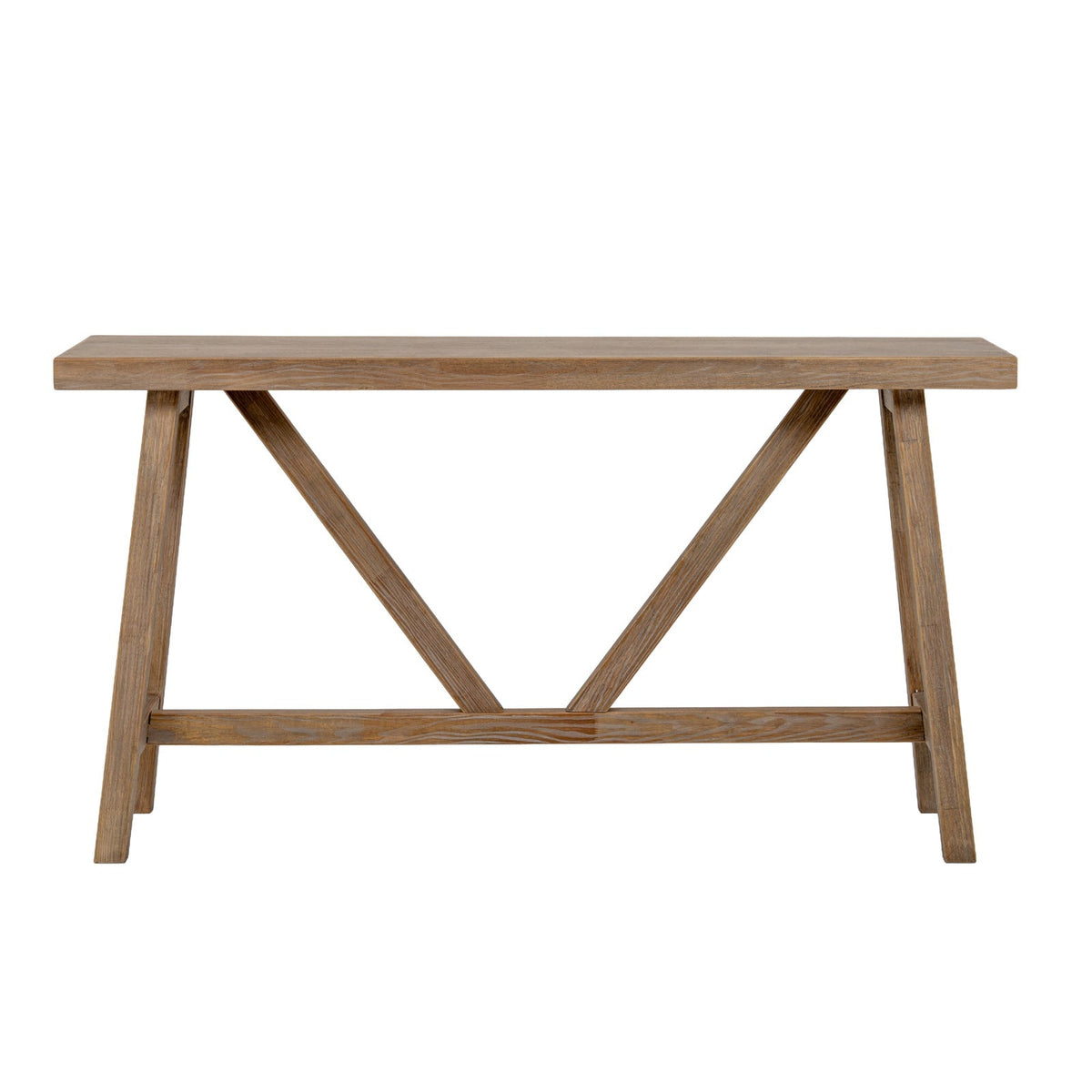 Narrow Whitewashed Console Table 140cm — Hallway Table, Wood