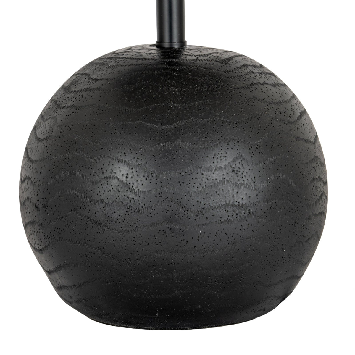 Cannon Table Lamp with Hessian Shade, Black