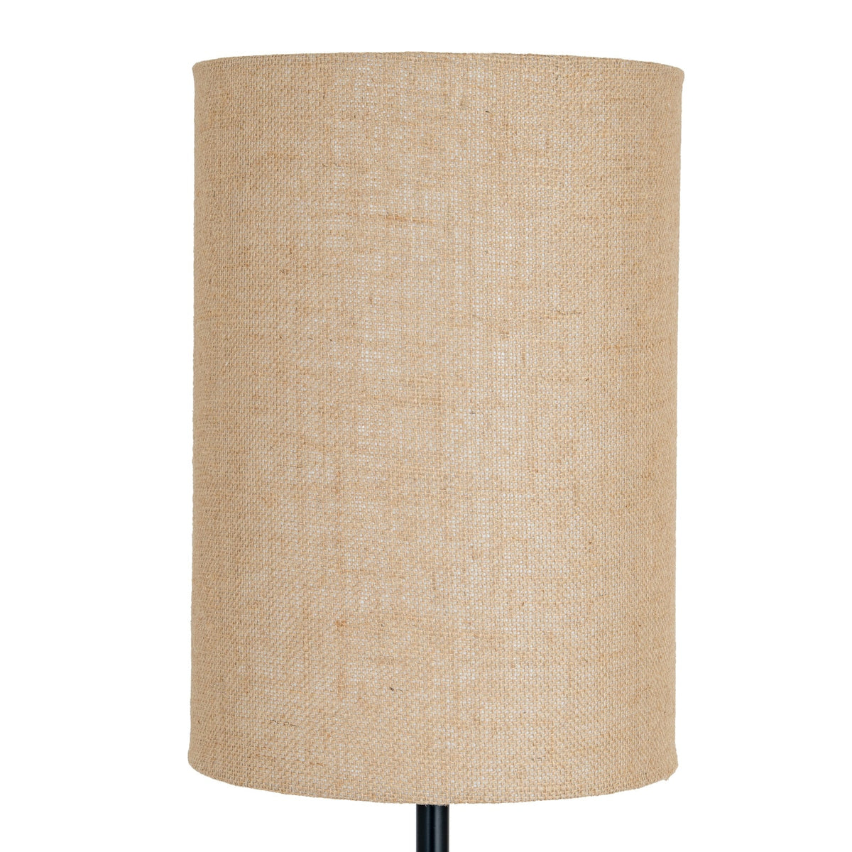 Cannon Floor Lamp with Hessian Shade, Black