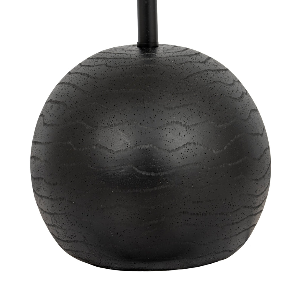 Cannon Floor Lamp with Hessian Shade, Black
