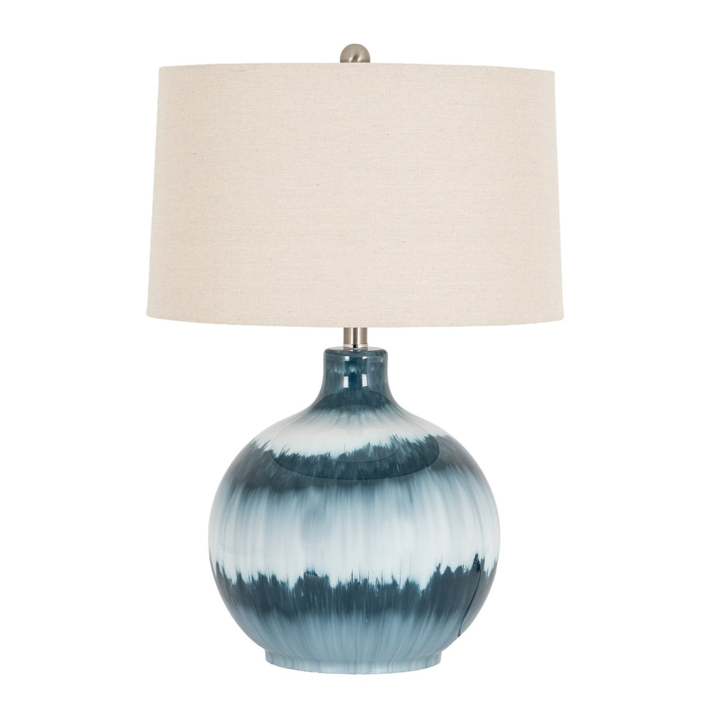 Ocean Shadows Table Lamp With Linen Shade — table lamp
