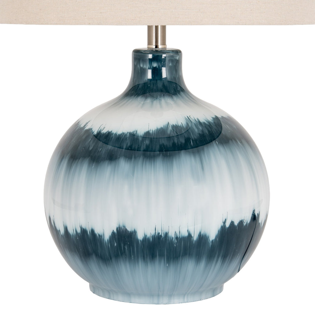 Ocean Shadows Table Lamp With Linen Shade — table lamp