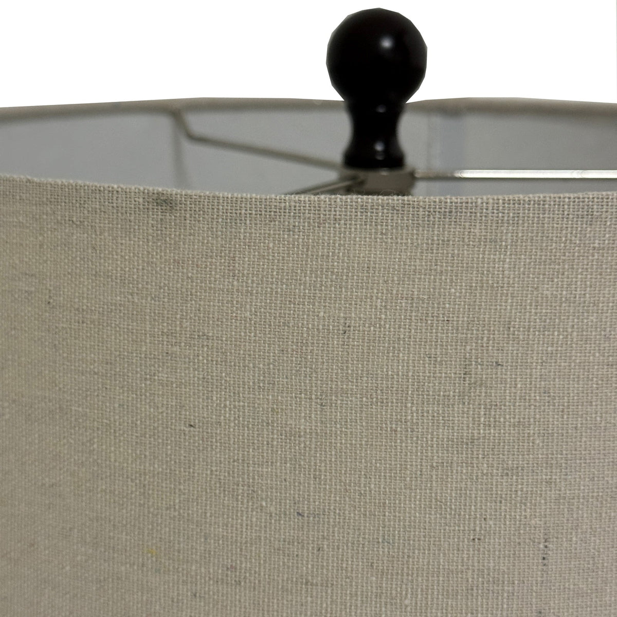 Brown Metal Table Lamp 56cm — Living Room Table Lamp, Linen Shade, Sepia Shadows