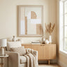 Large Framed Canvas Wall Art 80×100cm — Canvas Print, Linen Textured, Beige and Brown, Portina