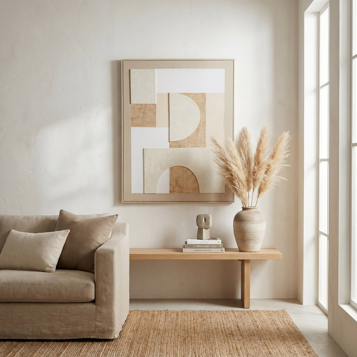 Lumera Linen Textured Canvas in Frame — wall art