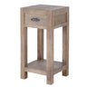 Whitewashed Side Table 40cm — 1 Drawer Living Room Side Table, Lamp Table, Wood, 90cm Tall