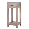 Whitewashed Side Table 35cm — 1 Drawer Living Room Side Table, Lamp Table, Wood, 70cm Tall