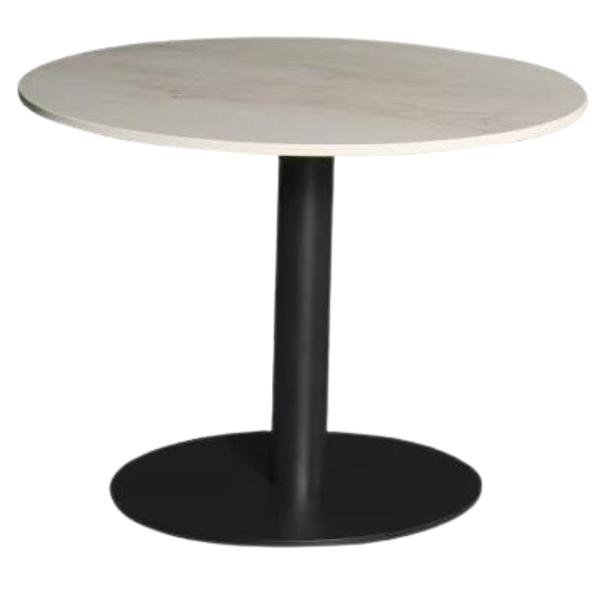 White Round Coffee Table — Living Room Coffee Table, Stone Top, Metal