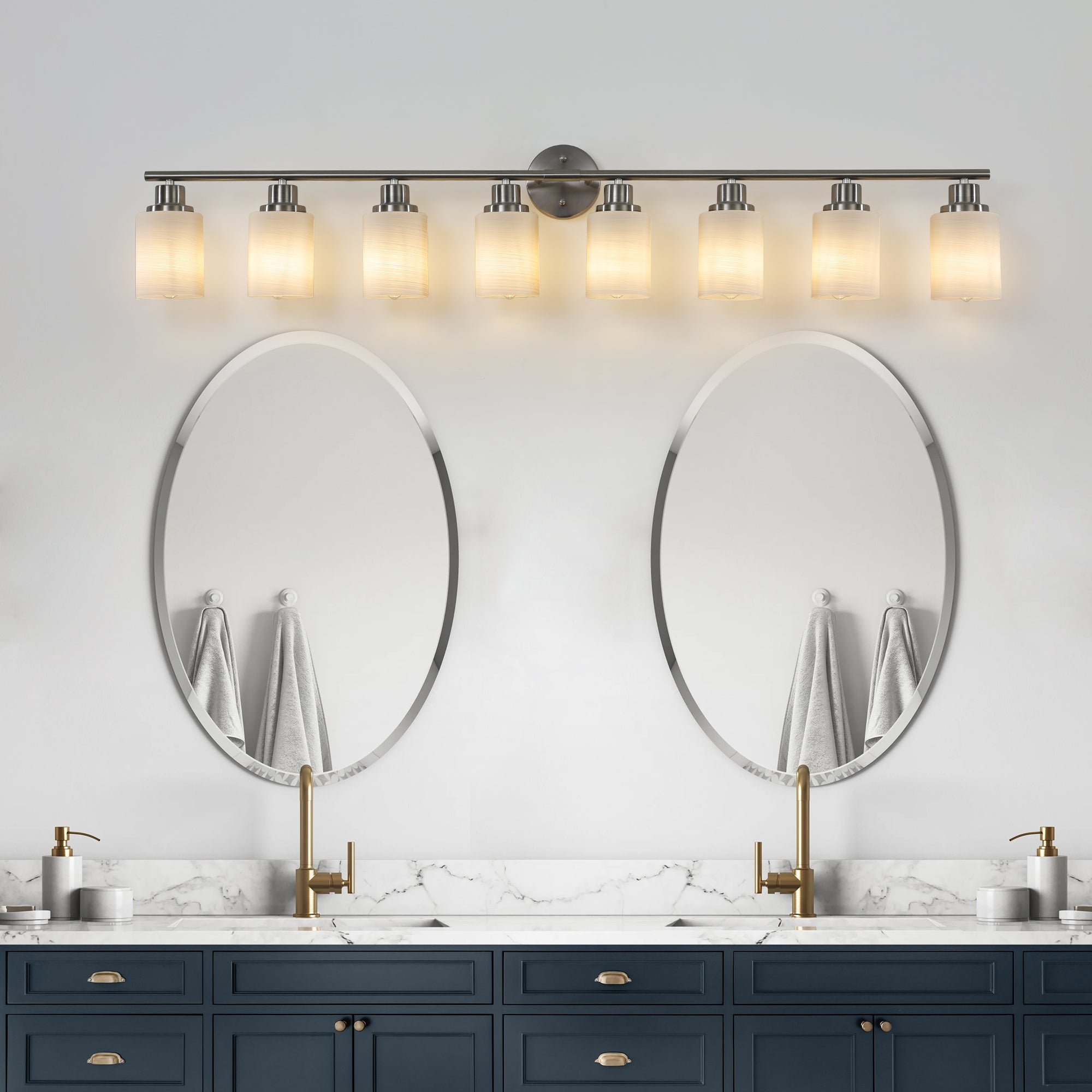 52" Modern 8-Light Vanity Wall Sconce Light Fixture
