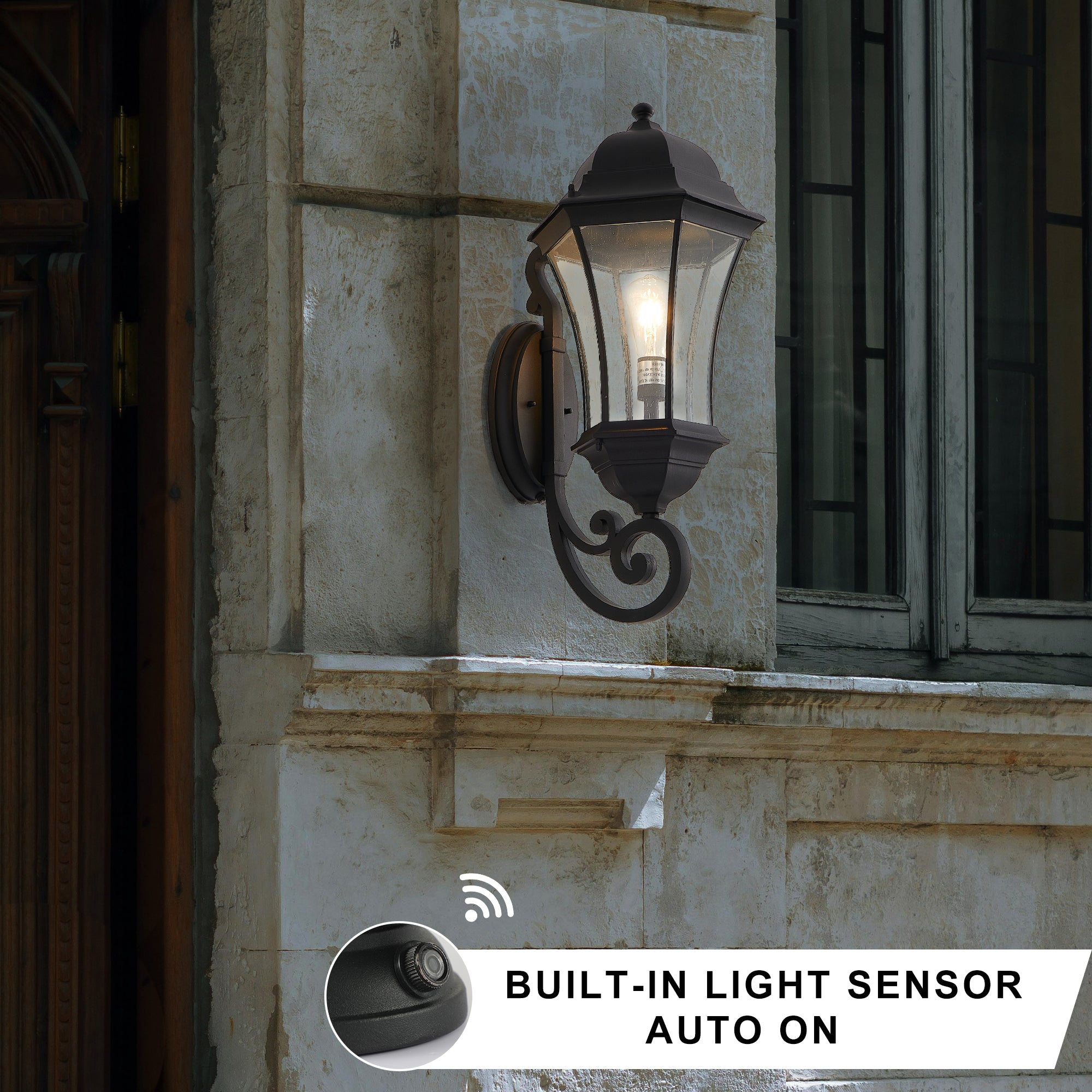 Beacon Outdoor Wall Lantern with Dusk Sensor