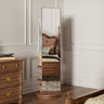 360 Rotating Full-Length Mirror with Coat Rack, 66", Walnut